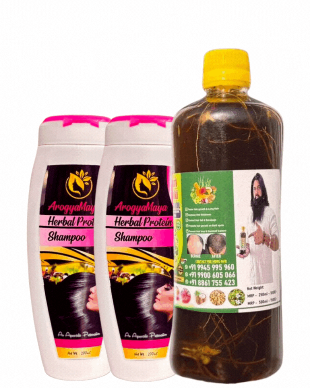 Neelambari Hakki Pikki + Herbal Protein Shampoo (pack of 3)